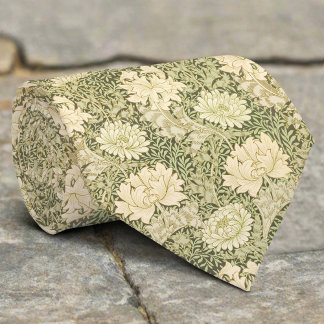 Gravata Green Flower Illustration Floral Christmas Pattern