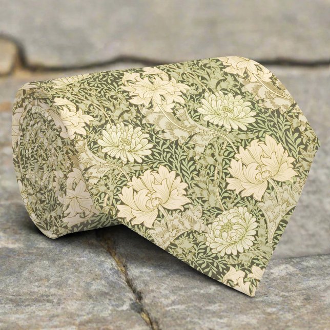 Gravata Green Flower Illustration Floral Christmas Pattern (Criador carregado)