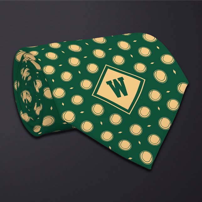 Gravata Green Gold Tennis Ball Icon Necktie (Criador carregado)