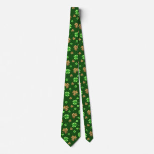 Gravata Green Irish Shamrocks