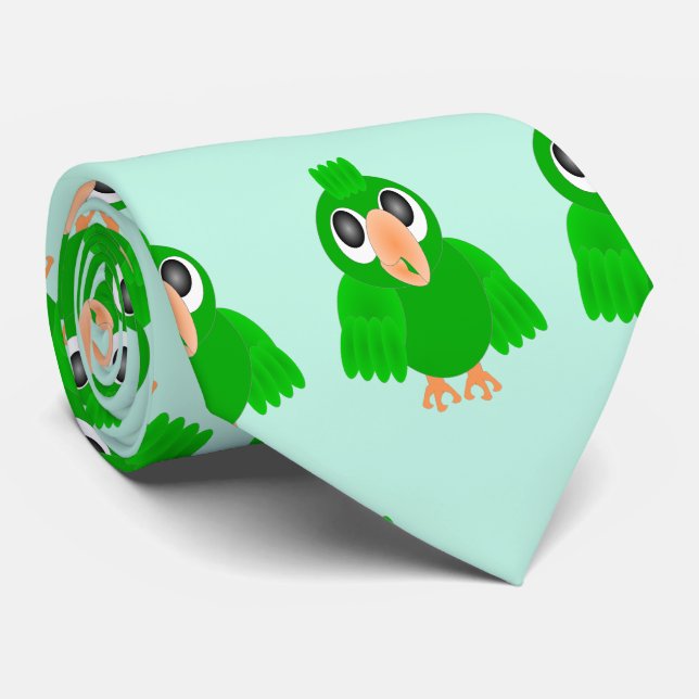Gravata Green Parrot Design (Rolled)