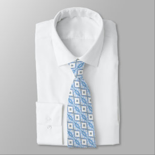 Gravata Grelha de Diamante – Azul Rastreado