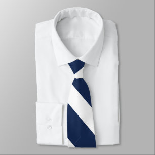 Gravata Greve de Universidade Azul e Branco Escuro