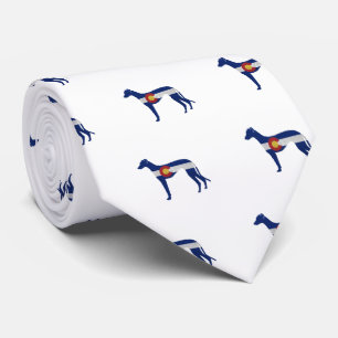 Gravata Greyhound Dog Silhouette Colorado Flag