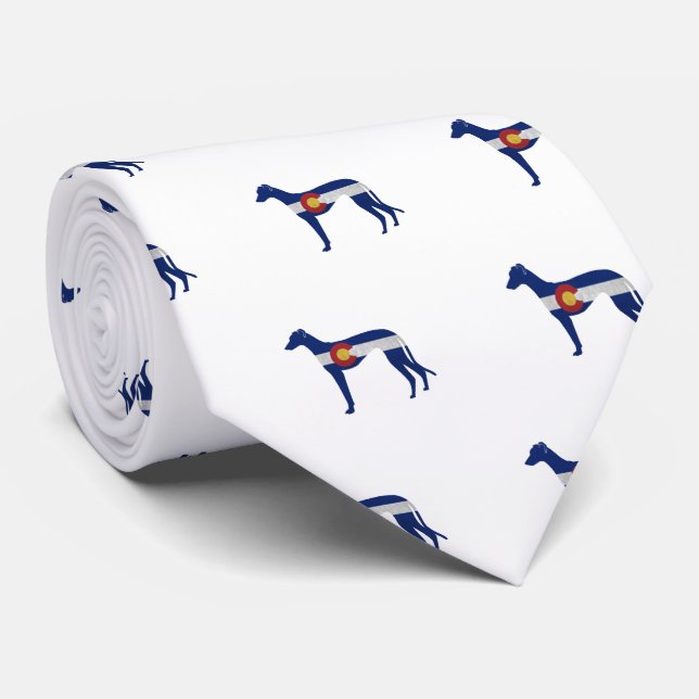 Gravata Greyhound Dog Silhouette Colorado Flag (Rolled)