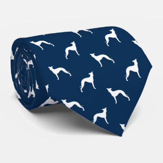 Gravata Greyhound italiano Silhouettes Azul e Branco