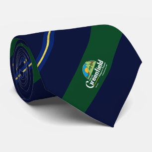 Gravata Groenfield (Wisconsin) City flag Neck Tie