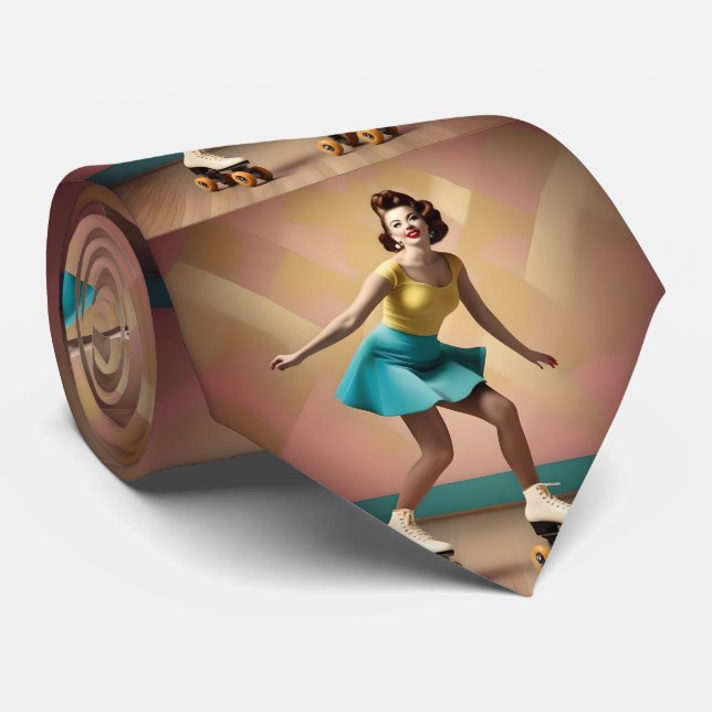 Gravata "Groovy Glide: Ritmos Retroativos nas Rodas do Ska (Rolled)