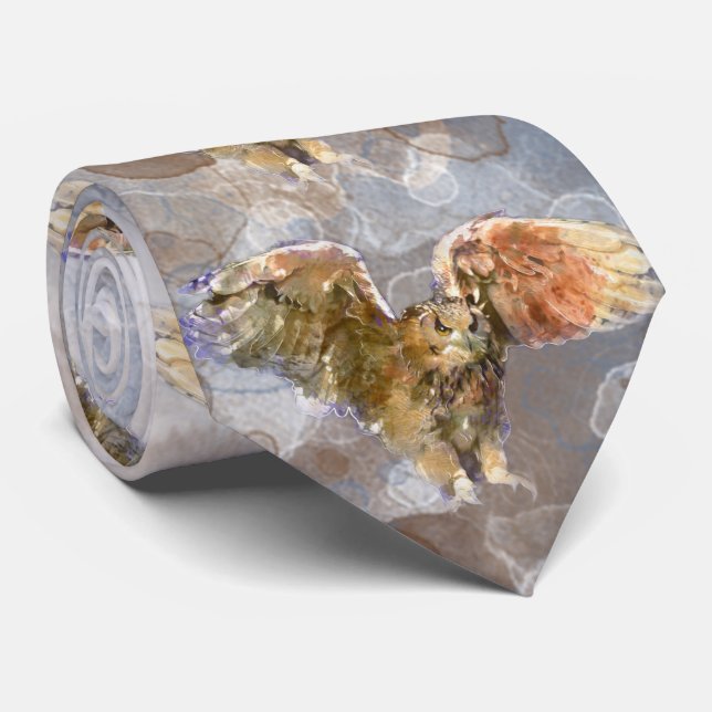 Gravata Guerra Eagle na aguarela (Rolled)