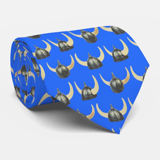 Gravata Guerreiros Vikings Capacete Mascot de Futebol (Rolled)