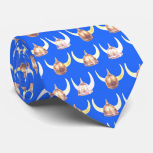 Gravata Guerreiros Vikings Capacete Mascot de Futebol