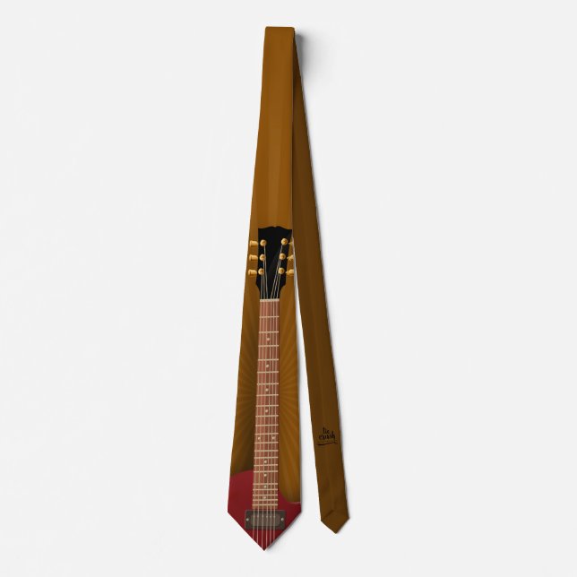 Gravata Guitar Necktie Music-Themed Design Versão 2 (Frente)
