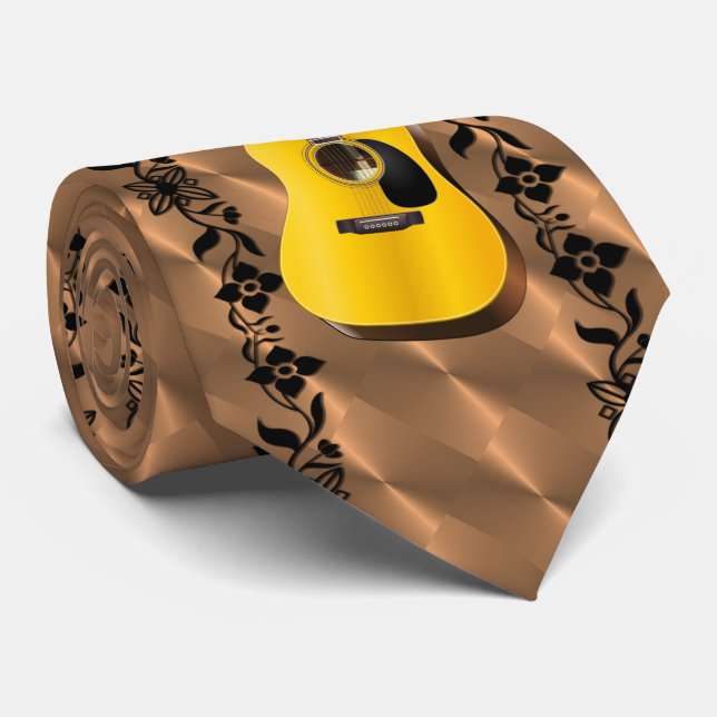 GRAVATA GUITAR-VINHO NO CORASS (Rolled)