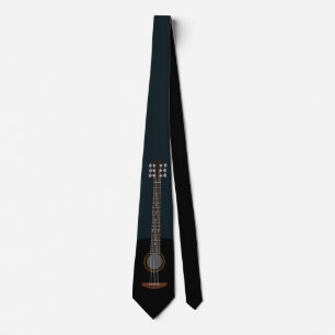 Gravata Guitarra acústica preta