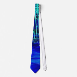 Gravata Guitarra azul de néon