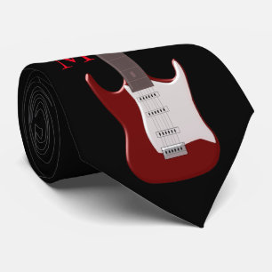 Gravata Guitarra elétrica vermelha Monogrammed