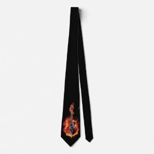 Gravata Guitarra flamejante