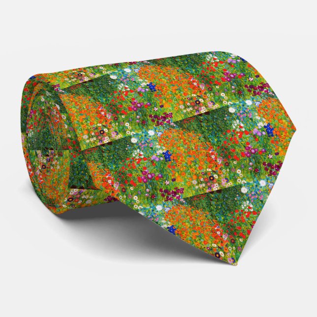 Gravata Gustav Klimt , "Jardim da Casa Farmada" (Rolled)
