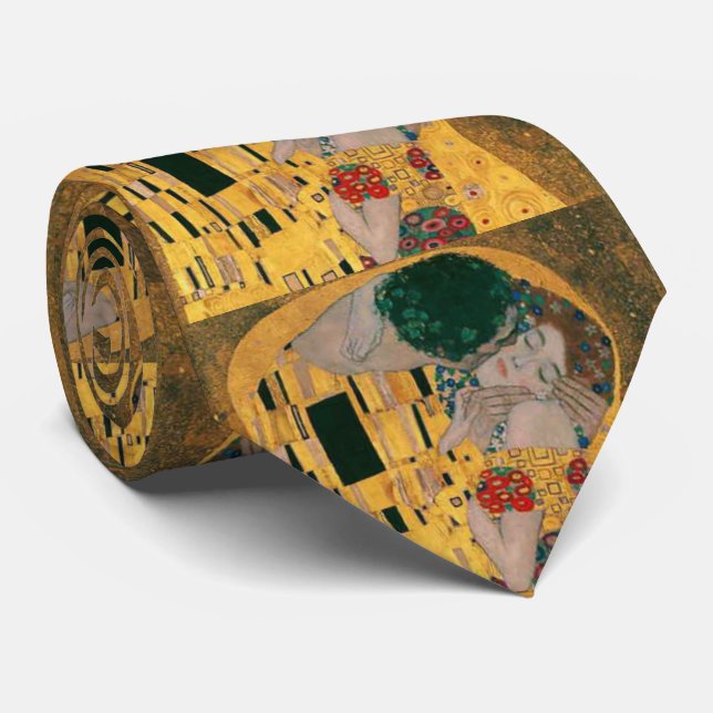 Gravata Gustav Klimt, "O Beijo" (Rolled)