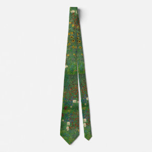 Gravata Gustav Klimts Flower Garden Art Tie