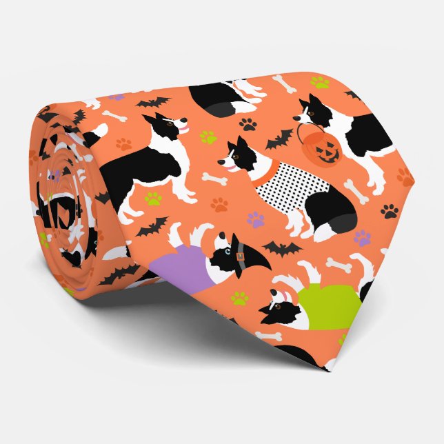 Gravata Halloween Border Collie Orange (Rolled)