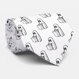 Gravata Halloween, Branco Fantasma, Truque Ou Tratar, Boo