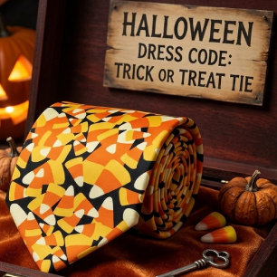 Gravata Halloween Candy Corn Seamless Patterno