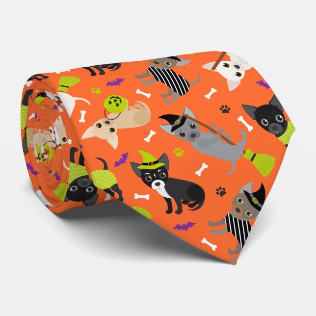 Gravata Halloween Chihuahua Neck Tie (Rolled)