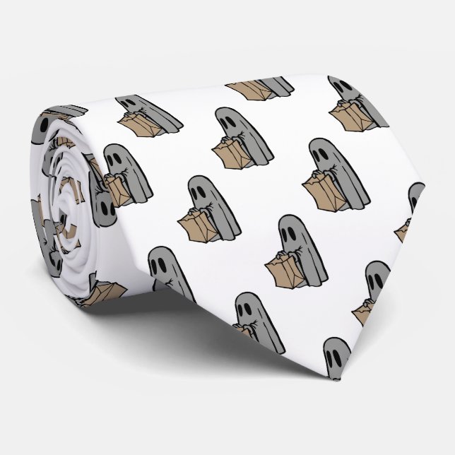 Gravata Halloween, Cinzas Fantasmas, Truques Ou Tratamento (Rolled)