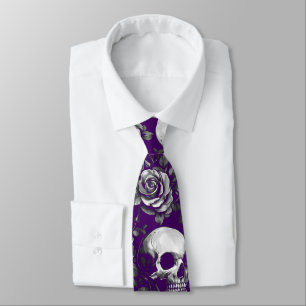 Gravata Halloween De Peles E Rosas Roxos