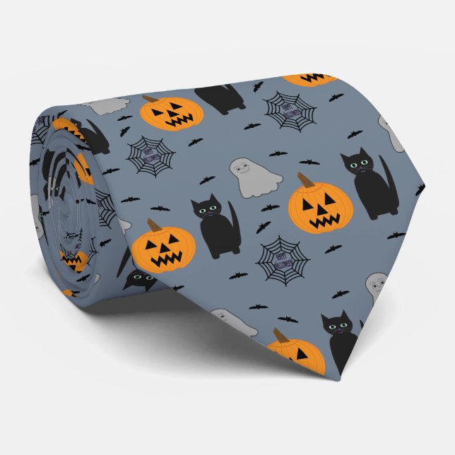 Gravata Halloween divertido e Rico (Rolled)