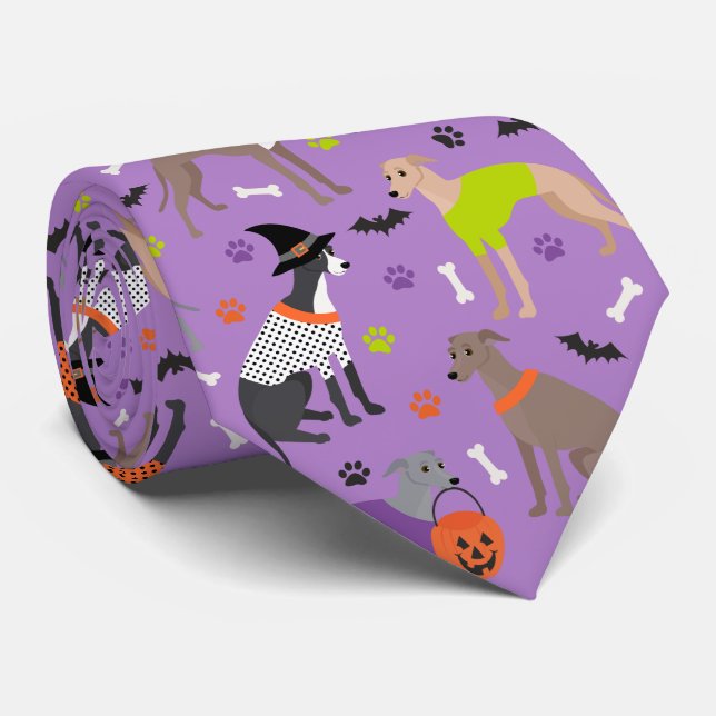 Gravata Halloween Italiano Greyhound (Rolled)