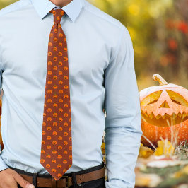 Gravata Halloween Jack o'Lanterna Rust Red tie