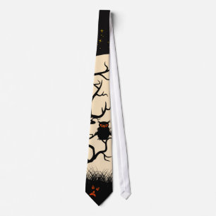 Gravata Halloween Owl E Jack O Lantern Tie