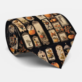 Gravata Halloween Pumpkins etiquetas de vintagem