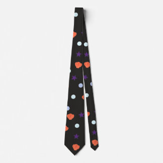 Gravata Halloween Seashells Sea Stars Pérolas em Negro