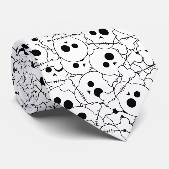Gravata Halloween Skulls (Rolled)