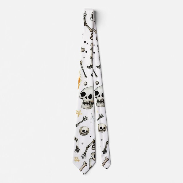 Gravata Halloween Skulls and Skeletons (Frente)