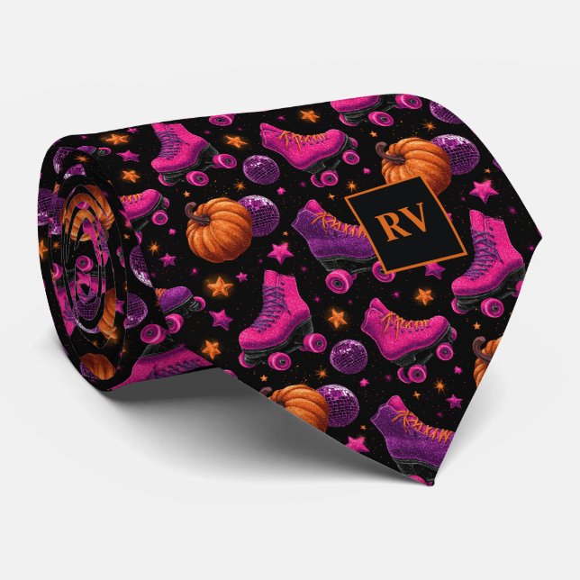 Gravata Halloween Spooky Night Monogrammed (Rolled)