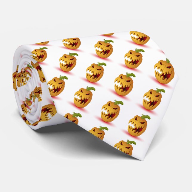 Gravata Halloween Tie/Jack-O-Lantern (Rolled)
