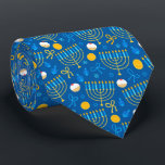 Gravata Hanukkah Menorah Neck Tie<br><div class="desc">Uma Linda Gravata Azul E Amarela Celebrando A Estação Chanucá Menorah</div>