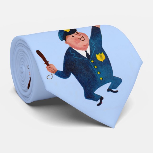 Gravata happy cop print tie  (Rolled)