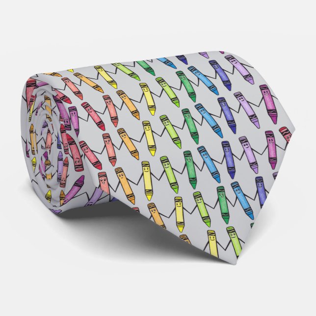 Gravata Happy Crayon Pals Neck Tie (Rolled)