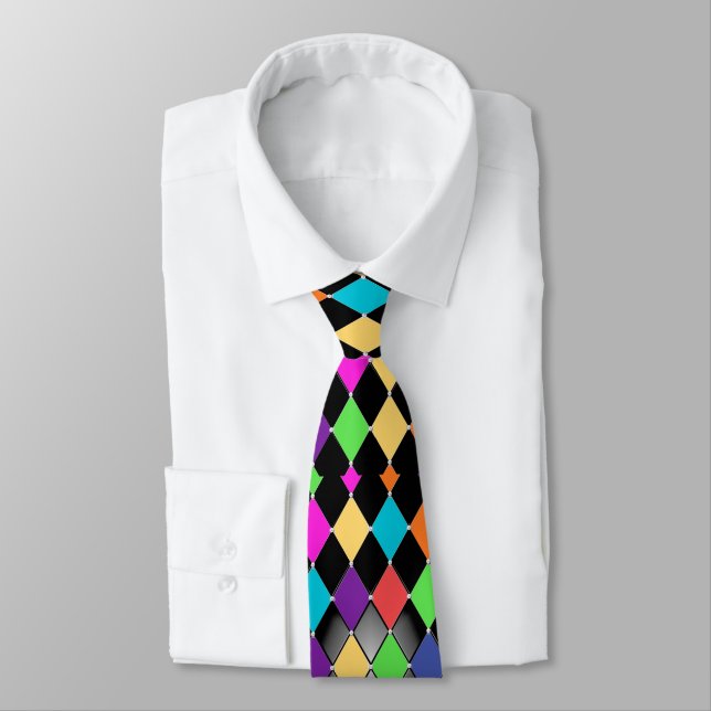 Gravata Harlequin Pattern Tie One On Tie (Amarrado)