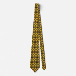Gravata Harvest Gold Black Buffalo Heart Plaid Neck Tie