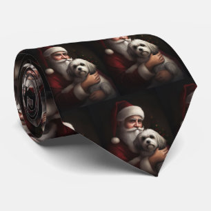 Gravata Havanese Com O Papai Noel Natal Festivo