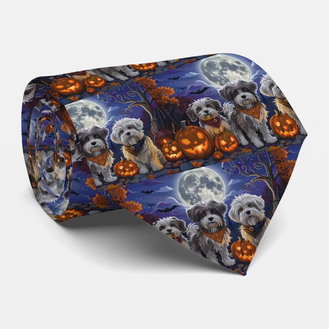 Gravata Havanese Halloween Spooky (Rolled)