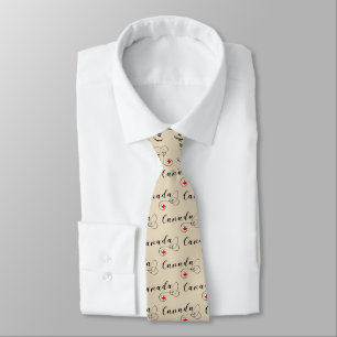 Gravata Heart Canada Tie, Canadian Flag