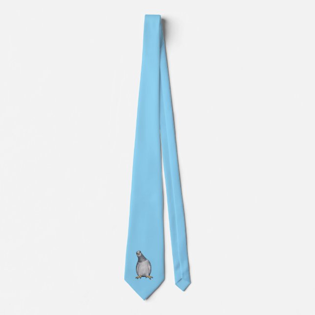 Gravata Hellblaue Krawatte mit süßer kleiner Taube (Frente)