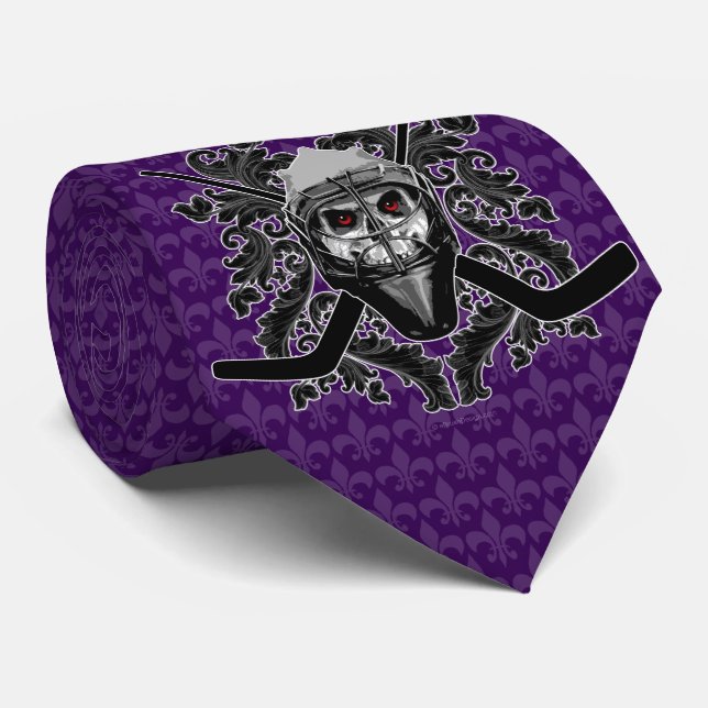 Gravata Hellish Hockey Goalie Tie (Rolled)